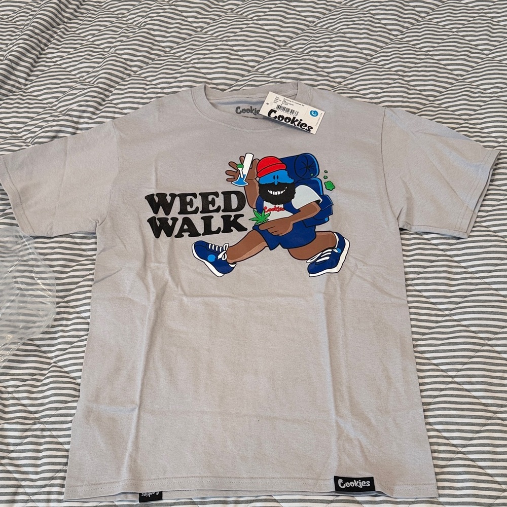 Cookies Gray Weed Walk Short Sleeve Tee, Size Small NWT